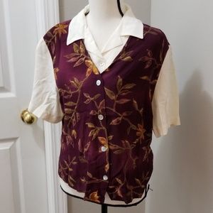 NWT Jaclyn Smith sz M Purple & cream vest top